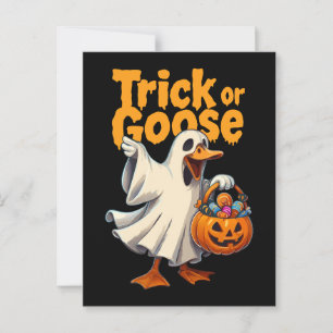 Trick or Goose Halloween Goose Postcard