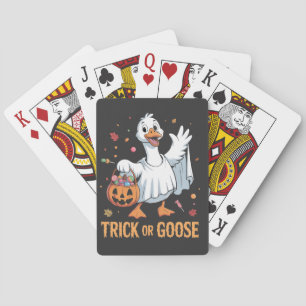 Trick or Goose Spooky Halloween Goose Lovers Playing Cards