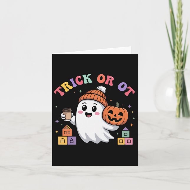 Trick Or Ot Spooky Occupational Therapy Ghost Hall Card (Front)
