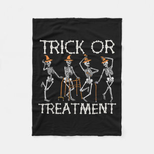Trick Or Pt Physical Therapy Therast Halloween  Fleece Blanket