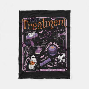 Trick Or Pt Physical Therapy Therast Halloween  Fleece Blanket