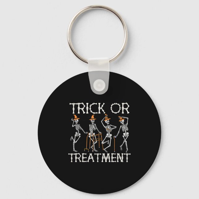 Trick Or Pt Physical Therapy Therast Halloween  Key Ring (Front)