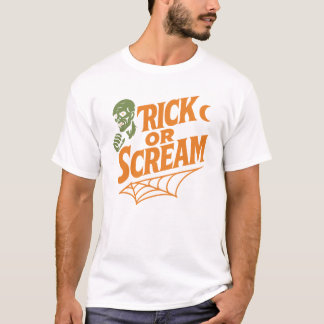 Trick or Scream – Retro Zombie Halloween Art T-Shirt