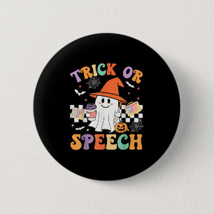 Trick Or Speech Halloween Slp Retro Speech Therapy 6 Cm Round Badge