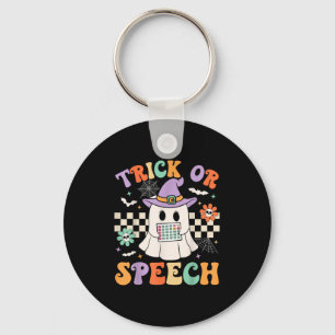 Trick Or Speech Halloween Slp Retro Speech Therapy Key Ring