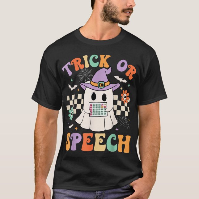  Trick Or Speech Halloween Slp Speech Therapy  T-Shirt (Front)