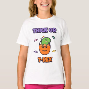 Trick or T-Rex Dinosaur Kids Halloween T-Shirt