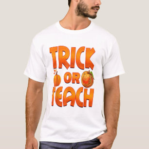 Trick Or Teach Funny Teacher Halloween Pumpkin T-Shirt
