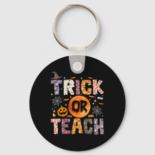 Trick Or Teach Funny Teachers Halloween Ghost  Key Ring