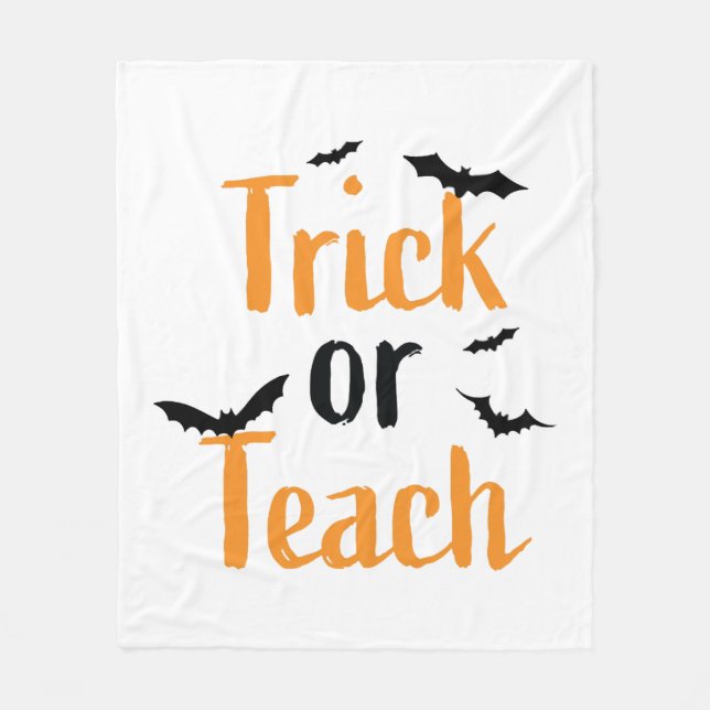 Trick or teach- Halloween design Fleece Blanket (Front)