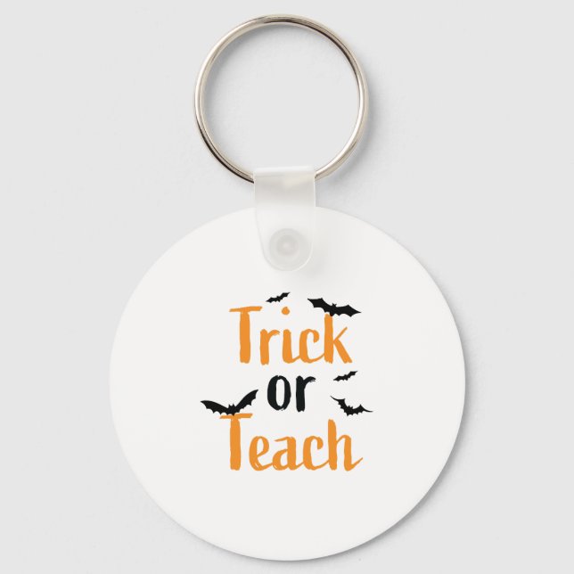 Trick or teach- Halloween design Key Ring (Front)