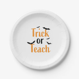 Trick or teach- Halloween design Paper Plate