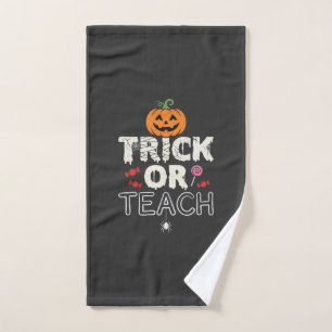Trick or Teach Halloween Teacher Design (2)_1 Hand Towel