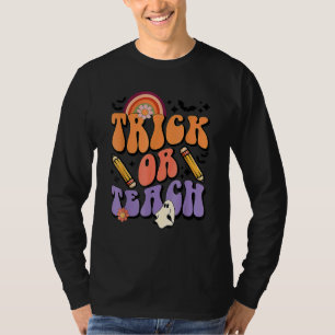 Trick Or Teach Retro Fall Halloween Costumes Teach T-Shirt
