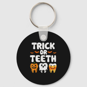 Trick Or Teeth Halloween Funny Dental Dentist Men Key Ring