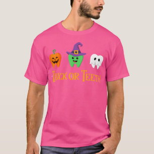 Trick Or Teeth Shirt Tooth Doctor Dentist Cute Cos