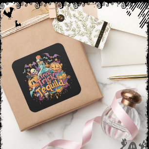 Trick or Tequila ExDesigner Halloween Square Sticker