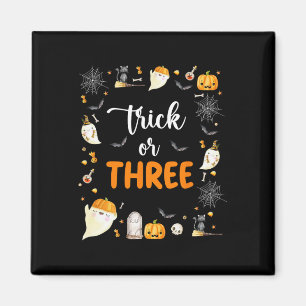 Trick Or Three Birthday Party 3rd Birthday Spooky Magnet
