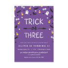 Trick or Three Halloween 3rd Birthday Invitation
