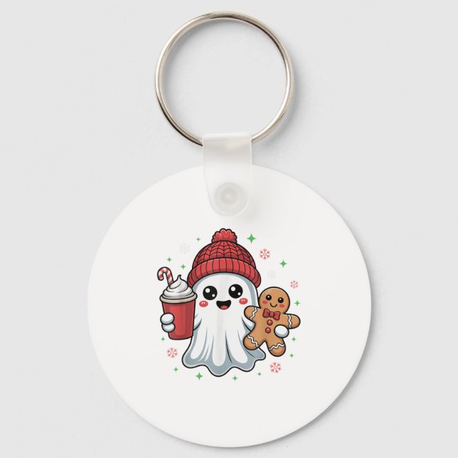 Trick Or Trash Funny Racoon Halloween Ghost Costu Key Ring (Front)