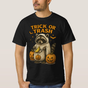 "Trick or Trash" Racoon Halloween Funny Trash P T-Shirt