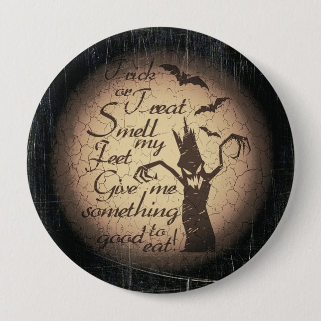 Trick or Treat 10 Cm Round Badge (Front)