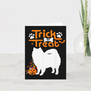 Trick Or Treat Aamerican Eskimo Dog Halloween Card