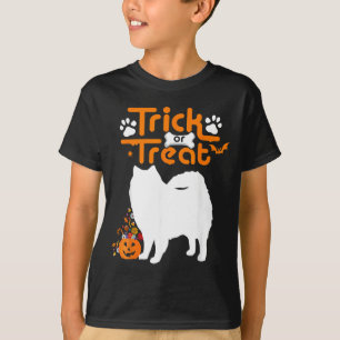 Trick Or Treat Aamerican Eskimo Dog Halloween T-Shirt
