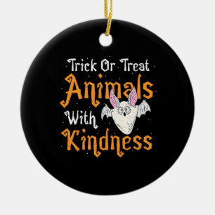 Trick Or Treat Animals With Kindness Ceramic Tree Decoration