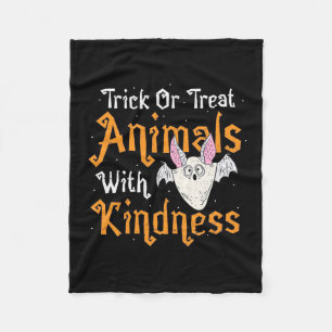 Trick Or Treat Animals With Kindness Fleece Blanket