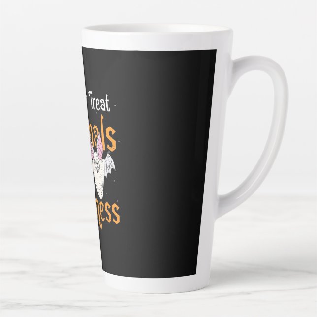 Trick Or Treat Animals With Kindness Latte Mug (Right)
