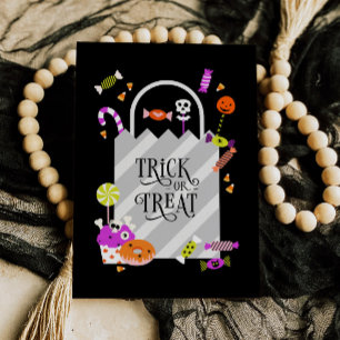 Trick or Treat Bag Halloween Holiday Greeting Card