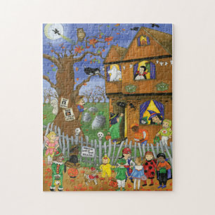 Trick or Treat, Bite and Eat. Halloween Puzzle