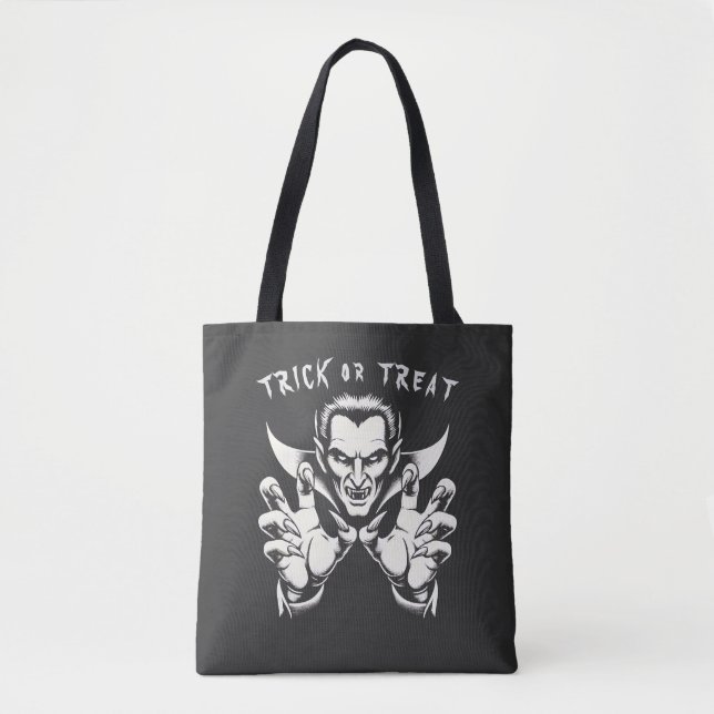 Trick or Treat, Bite's On Me Personalised Dracula Tote Bag (Front)