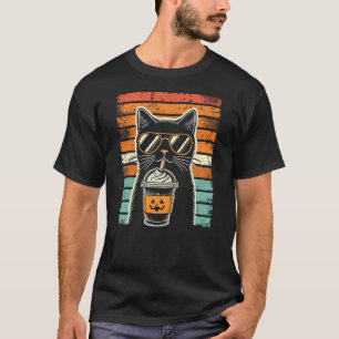 Trick or Treat Black Cat Hipster Funny Halloween B T-Shirt