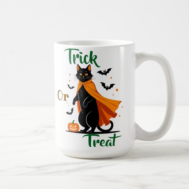 Trick or Treat Black Cat Speciality Mug (Right)