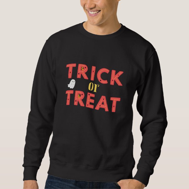 Trick Or Treat Black Men's Sweatshirt (Front)