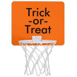 Trick-or-Treat Black & Orange Halloween Theme Mini Basketball Hoop
