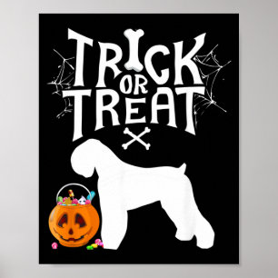 Trick Or Treat Black Russian Terrier Halloween Dog Poster