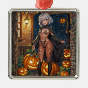 Trick or Treat Body Paint, Brave Halloween Girl Metal Tree Decoration