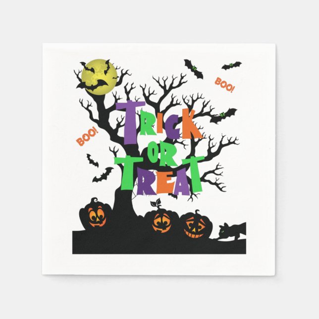 Trick Or Treat Boo 3 Ply Napkins (Front)