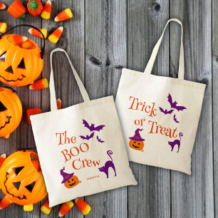 Trick or Treat Boo Crew Monogram Halloween Tote