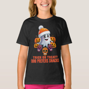 Trick or Treat Boo Funny Quote Halloween Party T-Shirt