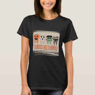Trick Or Treat Brush Your Teeth Dentist Halloween T-Shirt