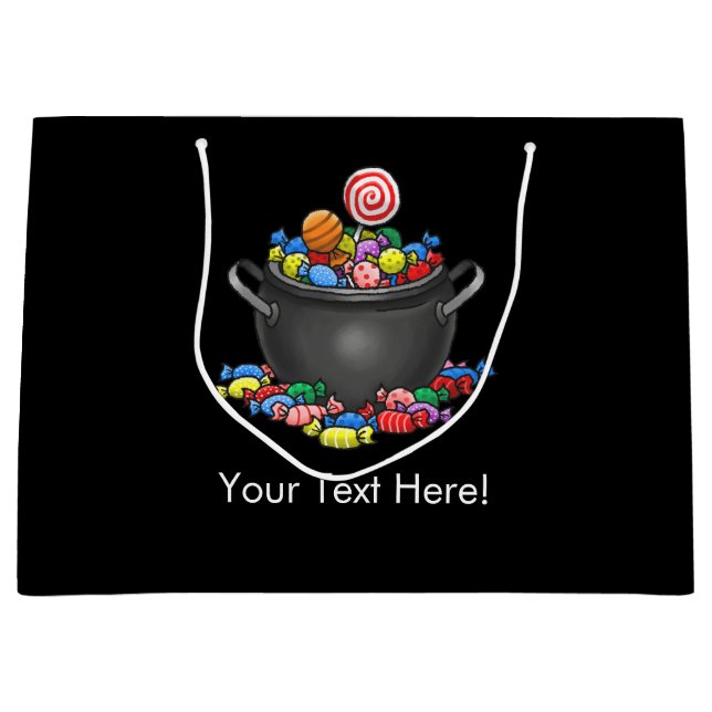 Trick or Treat Candy Cauldron Large Gift Bag (Front)