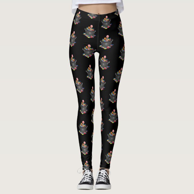 Trick or Treat Candy Cauldron Leggings (Front)