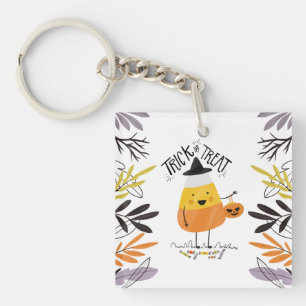 Trick or Treat Candy Corn Halloween   Keychain