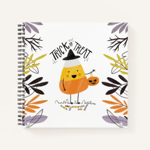 Trick or Treat Candy Corn Halloween Notebook