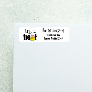 Trick or Treat Candy Corn Halloween Return Address