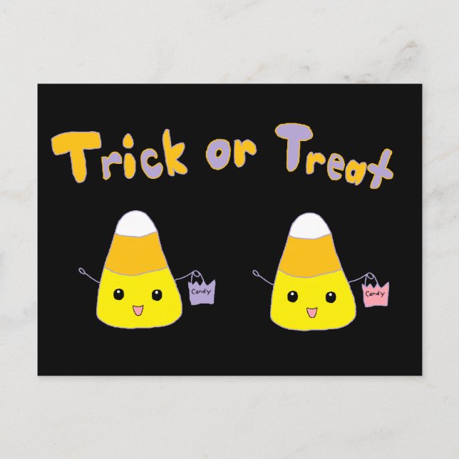 Trick or Treat Candy Corn Postcard (Front)